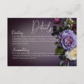 Dark Moody Paarse & Lavendel Bloemen Moderne Detai Informatiekaartje (Voorkant)