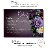 Dark Moody Paarse & Lavendel Bloemen Moderne Detai Informatiekaartje
