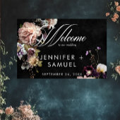 Dark Moody Pastel Opulent Bloemen Huwelijk Welkom Poster