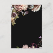 Dark Moody Pastel Opulent Bloemen Zwart Details Informatiekaartje (Achterkant)
