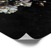 Dark Moody Pastel Opulent Bloemen Zwart Welkom Poster (Hoek)