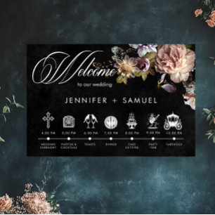 Dark Moody Pastel Opulent Floral Orde van Evenemen Poster
