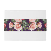 Dark moody pink and red roses purple wedding uitnodigingen wikkel (Achterkant Voorbeeld)