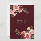 Dark moody pink and red roses Rehearsal Dinner Kaart (Achterkant)