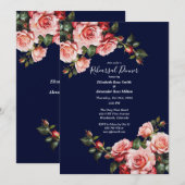 Dark moody pink and red roses Rehearsal Dinner Kaart (Voorkant / Achterkant)