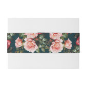 Dark moody pink and red roses teal wedding uitnodigingen wikkel (Achterkant Voorbeeld)