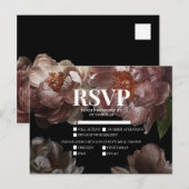 Dark Moody Pink Floral Meal Choices Weddenschap RS Uitnodiging Briefkaart (Voorkant / Achterkant)