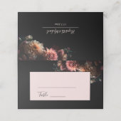 Dark Moody Realistic Flowers Wedding Plaatskaartje (Buitenkant ongevouwen)