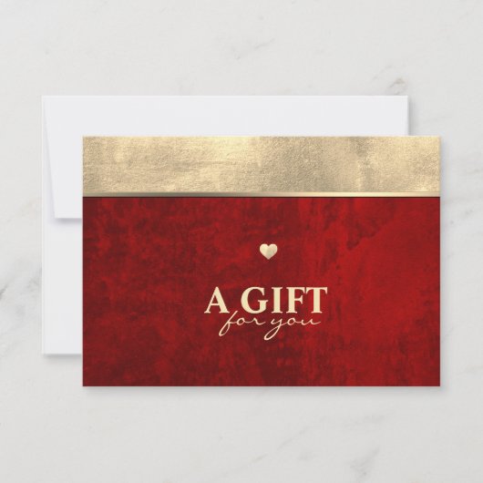 Dark Moody Red met krassen en Gold Foil Heart (Voorkant)