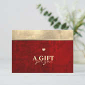 Dark Moody Red met krassen en Gold Foil Heart (Staand voorkant)