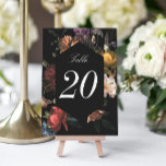 Dark Moody Romantic Dutch Floral Wedding Table Num<br><div class="desc">Pas de tekst en achtergrondkleur achter de bloemen aan. Het aantal herhaalt op voor en rug. Pas en bestelling 1 kaart aan voor elke tabel die nodig is.</div>