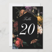 Dark Moody Romantic Dutch Floral Wedding Table Num (Achterkant)