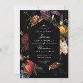 Dark Moody Romantic Floral Dutch Save the Date Kaart (Voorkant)