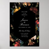 Dark Moody Romantic Floral Dutch Weddenschap Welko Poster (Voorkant)