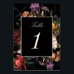 Dark Moody Romantic Floral Dutch Wedding Kaart<br><div class="desc">Meer paarse weergave hier; één formaat voor "tabelkaart",  ook verkrijgbaar op uitnodiging,  in grotere formaten zoals 5x7</div>