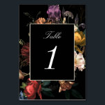 Dark Moody Romantic Floral Dutch Wedding Kaart<br><div class="desc">Eén formaat voor "Tafelkaart",  ook verkrijgbaar op uitnodiging papier in grotere formaten zoals 5x7</div>