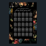 Dark Moody Romantic Floral Dutch Wedding Seating S Poster<br><div class="desc">25 tabel met zitplaatsen. Dramatische painterly floral in de Nederlandse stramienstijl boven aangepaste kleurrechthoek en achtergrond; kies uw poster stijl</div>