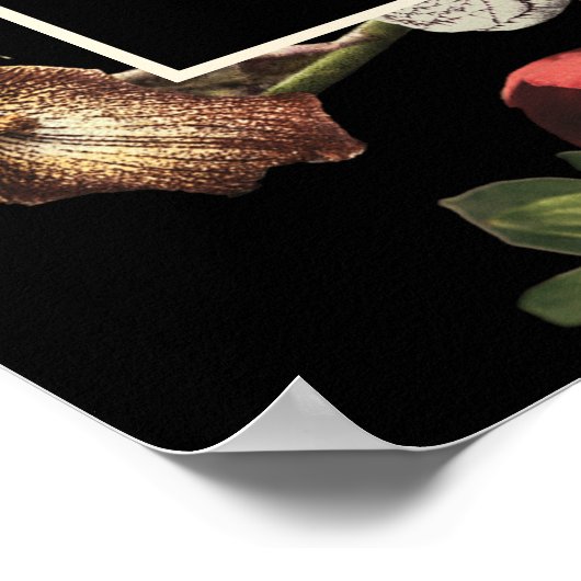 Dark Moody Romantic Floral Dutch Wedding Seating S Poster (Hoek)