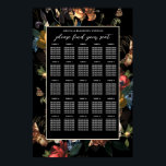 Dark Moody Romantic Floral Dutch Wedding Seating S Poster<br><div class="desc">25 tabel met zitplaatsen. Dramatische painterly in de Nederlandse stramienstijl over de rechthoek en achtergrond van de douanekleur; kies uw poster met bewerkbare rand</div>