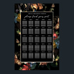 Dark Moody Romantic Floral Dutch Wedding Seating S Poster<br><div class="desc">25 tabel met zitplaatsen. Dramatische painterly in de Nederlandse stramienstijl over de rechthoek en achtergrond van de douanekleur; kies uw poster met bewerkbare rand</div>