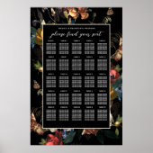 Dark Moody Romantic Floral Dutch Wedding Seating S Poster (Voorkant)