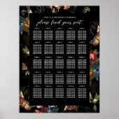 Dark Moody Romantic Floral Dutch Wedding Seating S Poster (Voorkant)