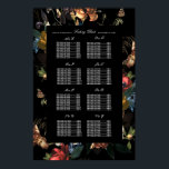 Dark Moody Romantic Floral Dutch Wedding Seating S Poster<br><div class="desc">Zitplaatskaart georganiseerd door achternaam. Dramatische painterly floral in de Nederlandse stramienstijl boven aangepaste kleurrechthoek en achtergrond; kies uw poster stijl</div>