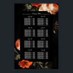 Dark Moody Romantic Floral Dutch Wedding Seating S Poster<br><div class="desc">Zitschema georganiseerd door achternamen. Dramatische schilderachtige bloemen in het Nederlandse hoofdschilderij boven aangepaste kleurenrechthoek en achtergrond; zorg ervoor dat u uw poster stijl kiest</div>