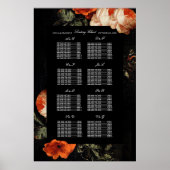 Dark Moody Romantic Floral Dutch Wedding Seating S Poster (Voorkant)