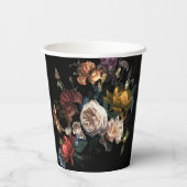 Dark Moody Romantic Floral Nederlands Vrijgezellen Papieren Bekers (Achterkant)