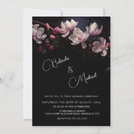 Dark Moody Romantic Magnolia Flowers Kaart