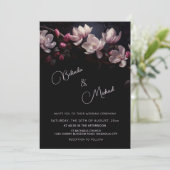 Dark Moody Romantic Magnolia Flowers Kaart (Staand voorkant)