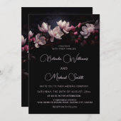 Dark  Moody Romantic Magnolia Flowers Kaart (Voorkant / Achterkant)