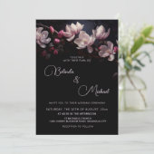 Dark  Moody Romantic Magnolia Flowers Kaart (Staand voorkant)