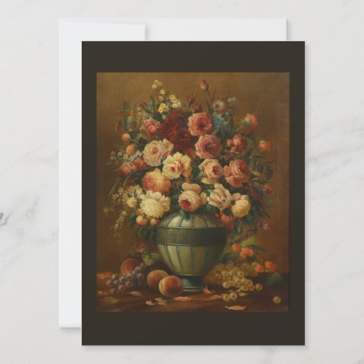 Dark Moody Romantic Rozen Antiek Tole Wedding Inv Kaart (Achterkant)