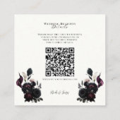Dark Moody Romantisch Bloemen Huwelijksregister QR Vierkante Visitekaartje (Achterkant)