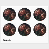 Dark Moody Romantisch Bloemen Vrijgezellenfeest Ronde Sticker (Vel)