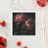 Dark Moody Romantisch Bloemen Vrijgezellenfeest Servet (Insitu)