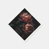 Dark Moody Romantisch Bloemen Vrijgezellenfeest Servet (Hoek)