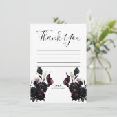 Dark Moody Romantische Bloemenbruiloft Dank u Kaart (Staand voorkant)