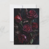 Dark Moody Romantische Rozen Trouwmaaltijd Keuze RSVP Kaartje (Achterkant)