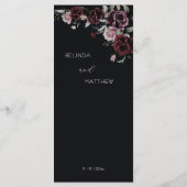 Dark Moody Roses Wedding Menu (Achterkant)