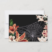 Dark Moody RSVP Card Botanische Vintage bruiloft Kaartje (Achterkant)