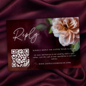 Dark + Moody rustieke bloemenbruiloft QR Reply Kaa Kaart