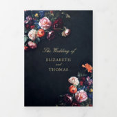 Dark Moody Sprookje Romance Alles in een bruiloft Drieluik Uitnodiging (Cover)