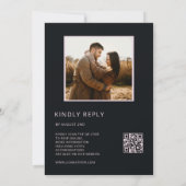 Dark Moody Textured Flowers Wedding Invitation Kaart (Achterkant)