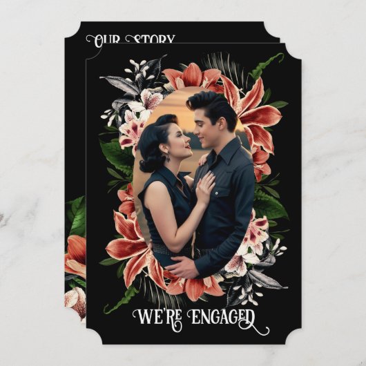 Dark Moody Verloving Aankondiging Aangepaste foto (Voorkant / Achterkant)