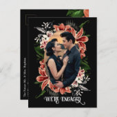 Dark Moody Verloving Aankondiging Aangepaste foto Briefkaart (Voorkant / Achterkant)