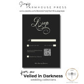 Dark Moody Victoriaans Maan & Zon Bruiloft QR Code RSVP Kaartje
