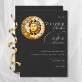 Dark Moody Victoriaans Moon & Sun Bruiloft Kaart